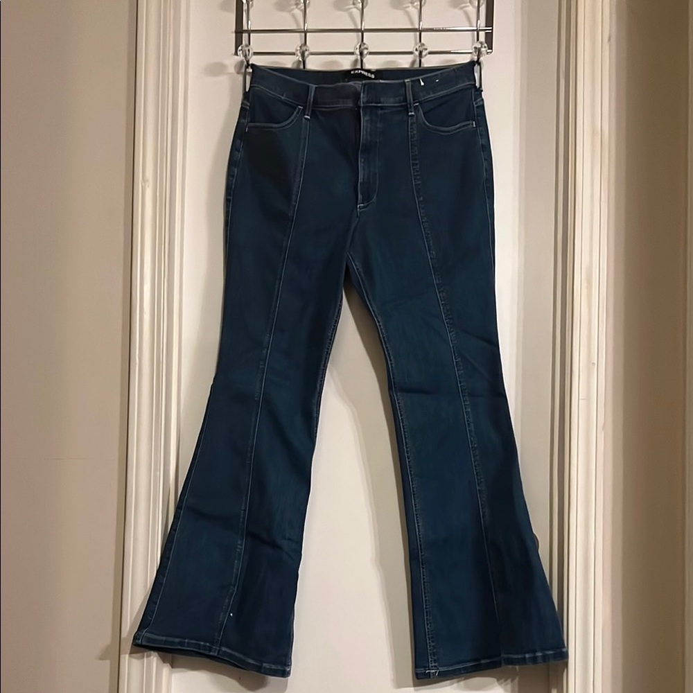 Express Flare Wide Leg Blue Jeans